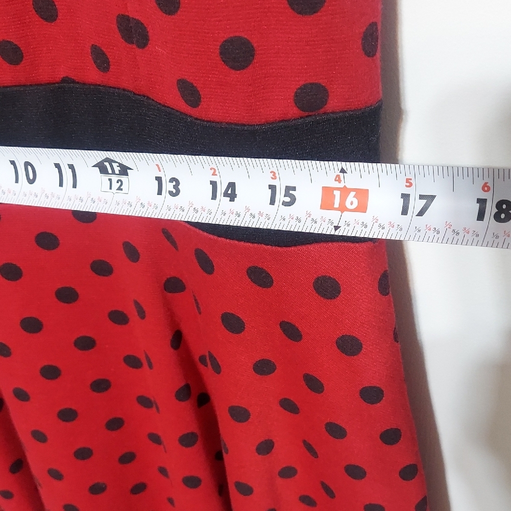Red Polka Dot Midi Dress - Picture 6 of 10